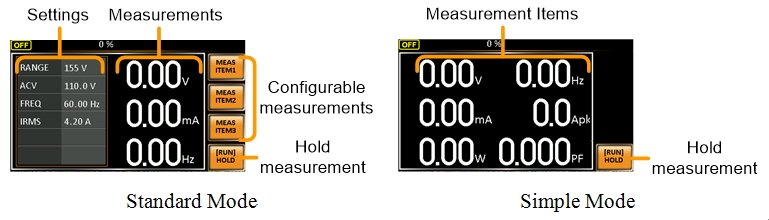 control panel modes APS-7050E