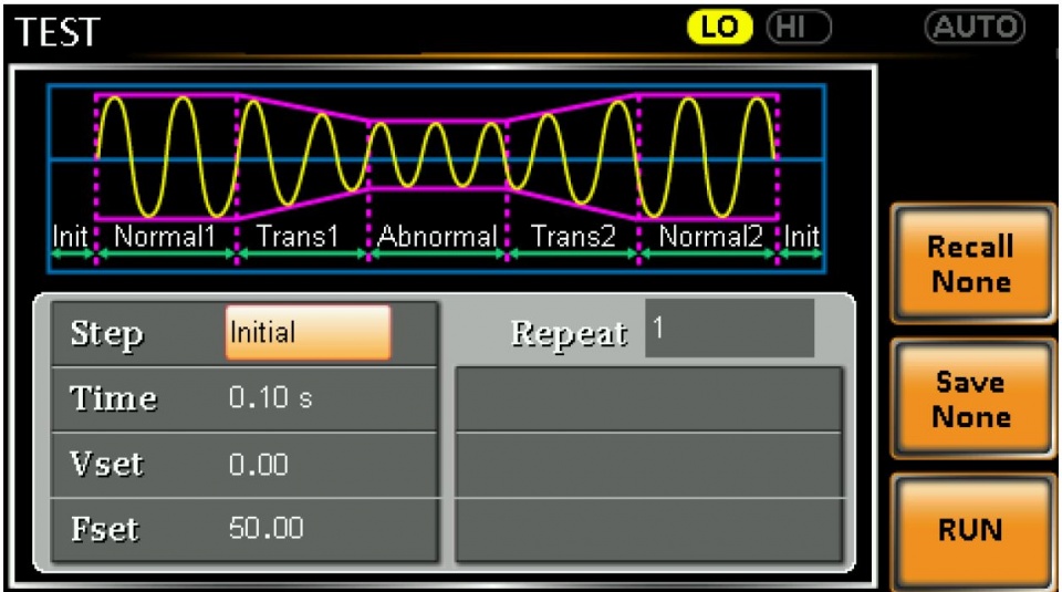 testovací rezim APS-7050E
